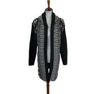 On Blue Cardigan Medium Gray Hooded Knit Cozy Lounge Fall Layering‎ Casual